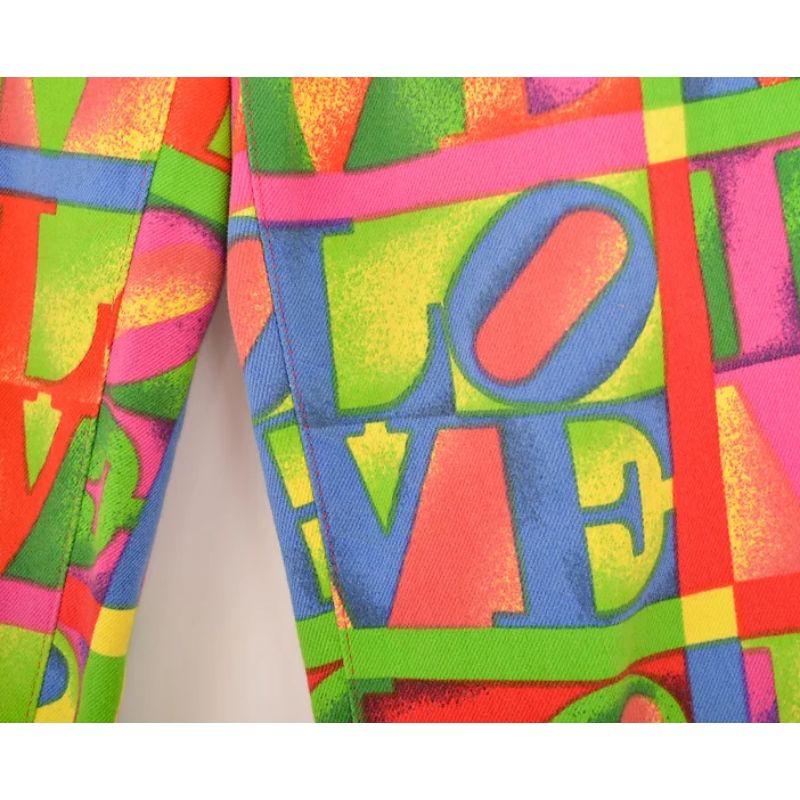 Women's Gianni Versace 'Robert Indiana SS / 95 'LOVE' High waisted loud Colourful Jeans For Sale
