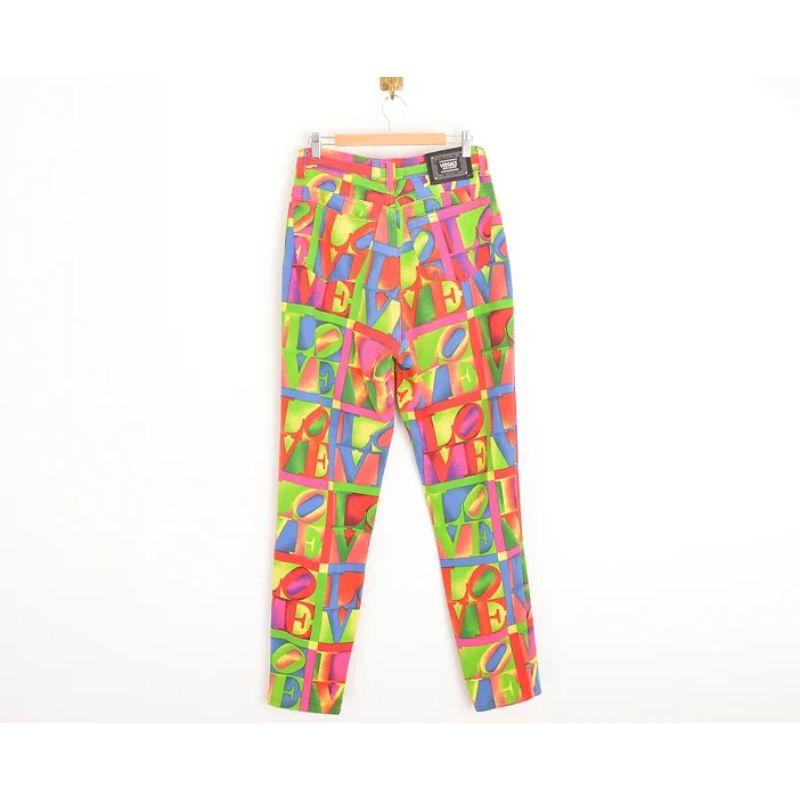 Gianni Versace 'Robert Indiana SS / 95 'LOVE' High waisted loud Colourful Jeans For Sale 1