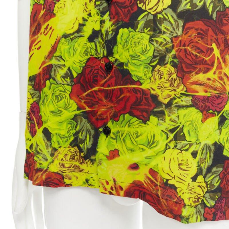 VERSACE Rose Floral Barocco Acanthus print short sleeve shirt EU39 M For Sale 2