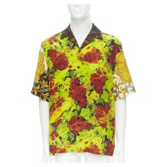 VERSACE Rose Floral Barocco Acanthus print short sleeve shirt EU39 M