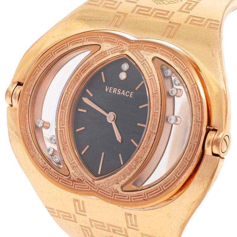 Versace Rose Gold Plated Stainless Steel Eclissi 73Q Women's Wristwatch