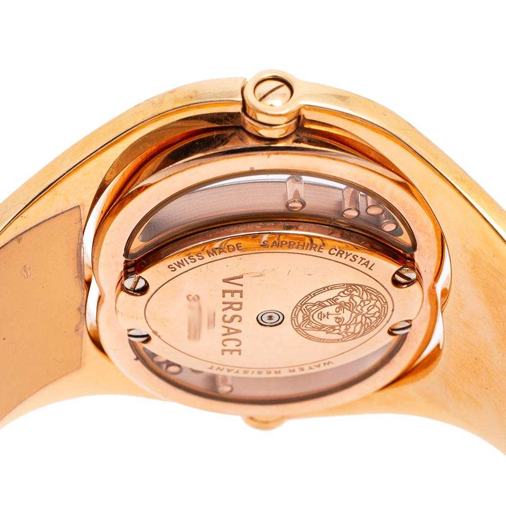 Versace Rose Gold Plated Stainless Steel Eclissi 73Q Women's Wristwatch  39MM at 1stDibs