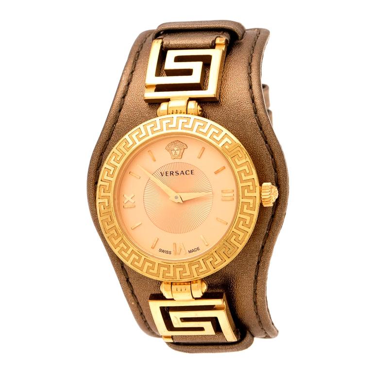 Versace Rose Gold Plated Stainless Steel Signature VLA Women's