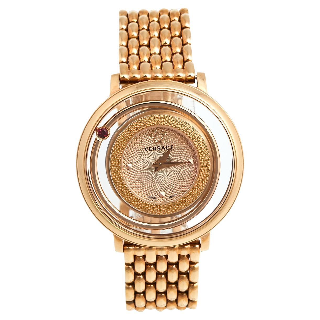 logboek dwaas Sada Versace Rose Gold Stainless Steel Venus VFH050013 Women's Wristwatch 39 mm  For Sale at 1stDibs