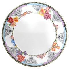 Versace Rosenthal 1990s Porcelain Hot Flowers Salad Plate