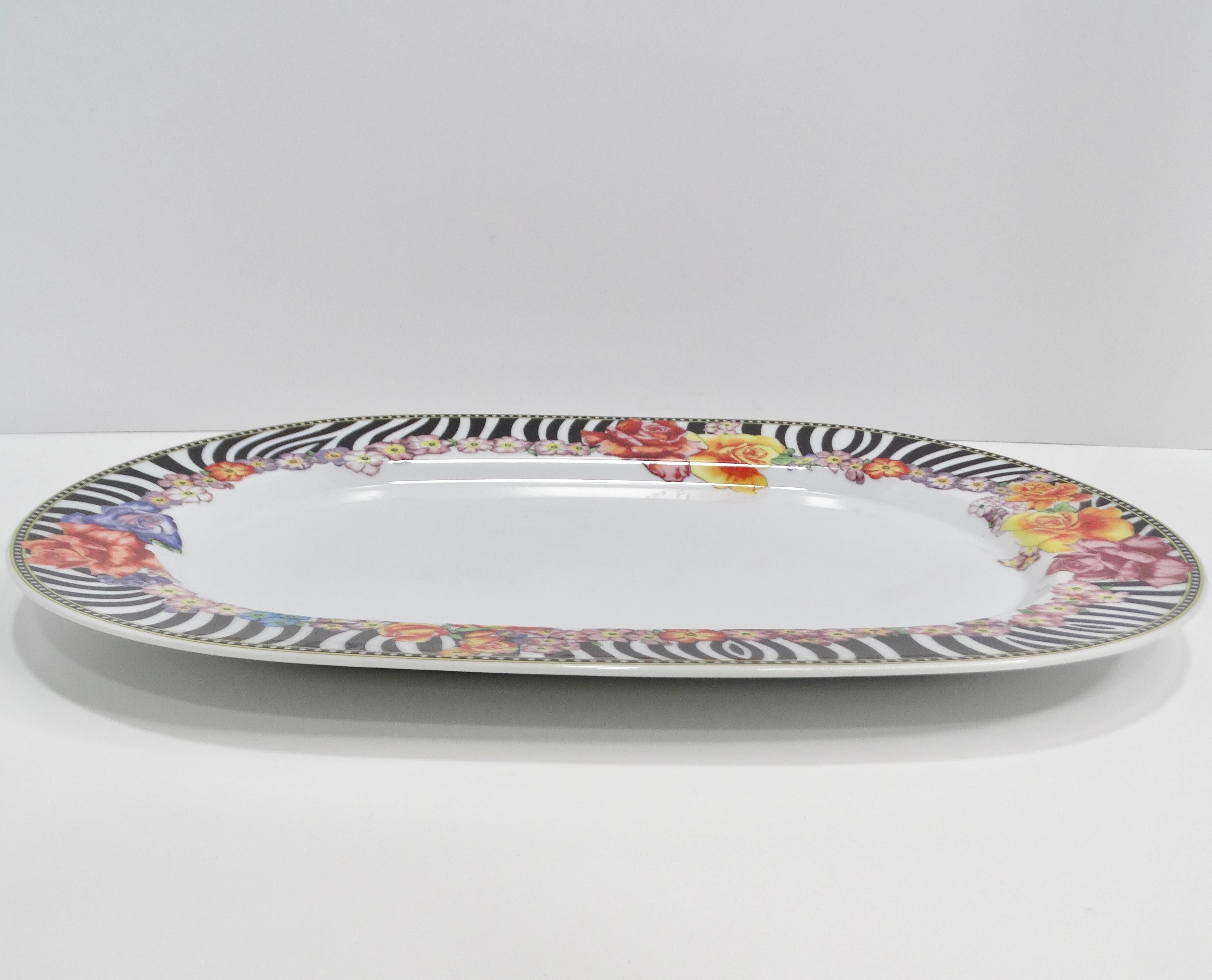 Women's or Men's Versace Rosenthal 1990s Porcelain Oval Serving Platter For Sale