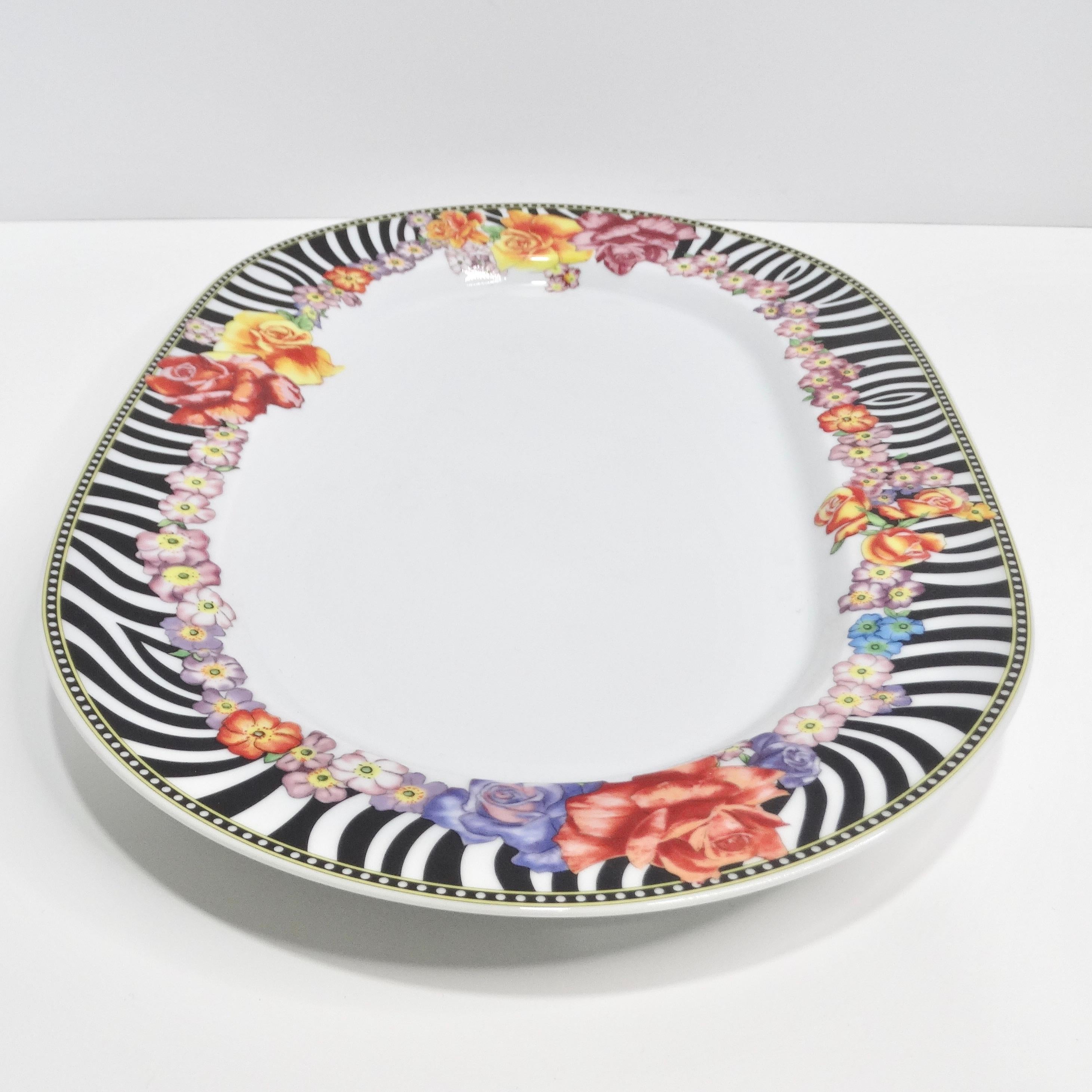 Versace Rosenthal 1990s Porcelain Oval Serving Platter For Sale 1