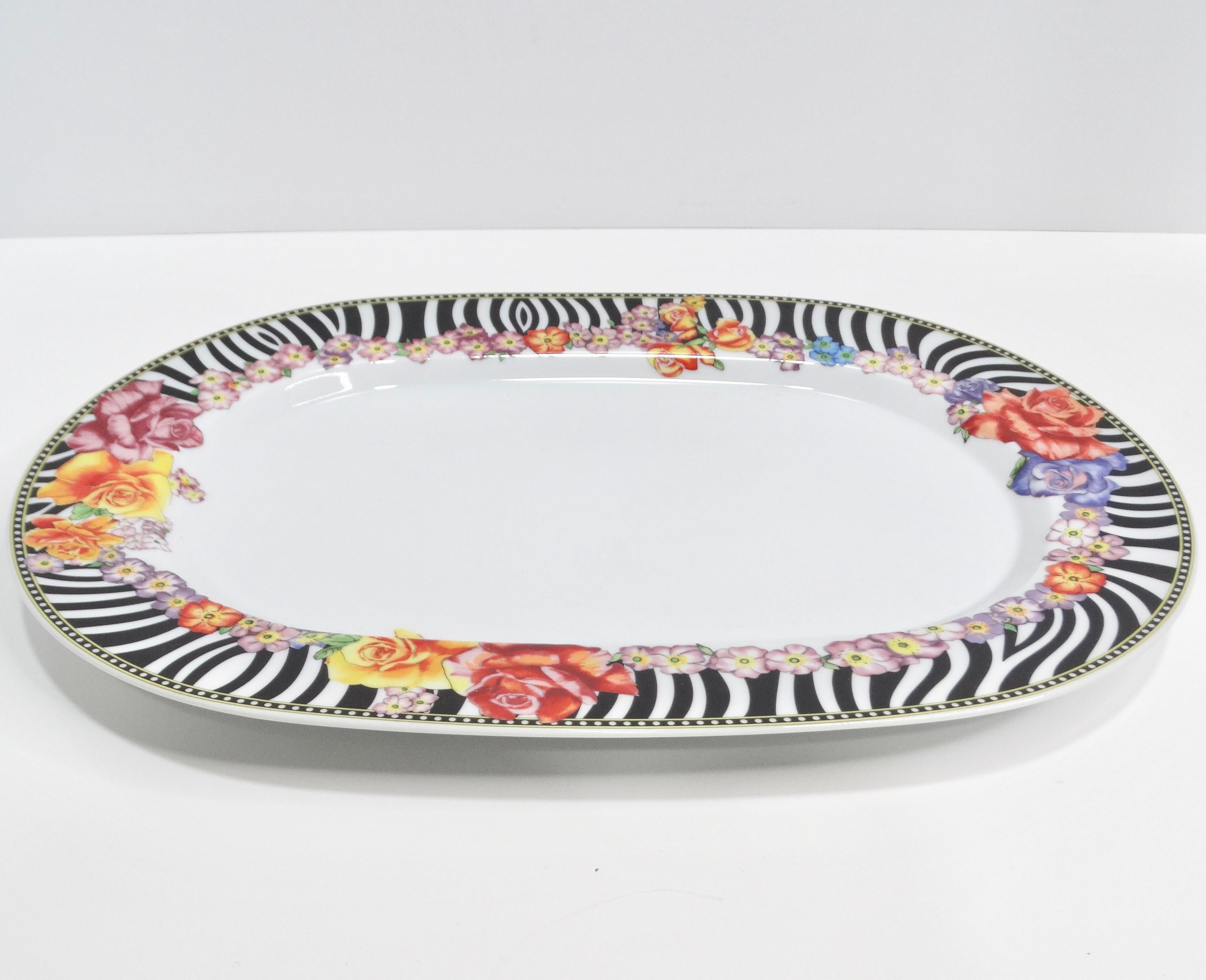Versace Rosenthal 1990s Porcelain Oval Serving Platter For Sale 2