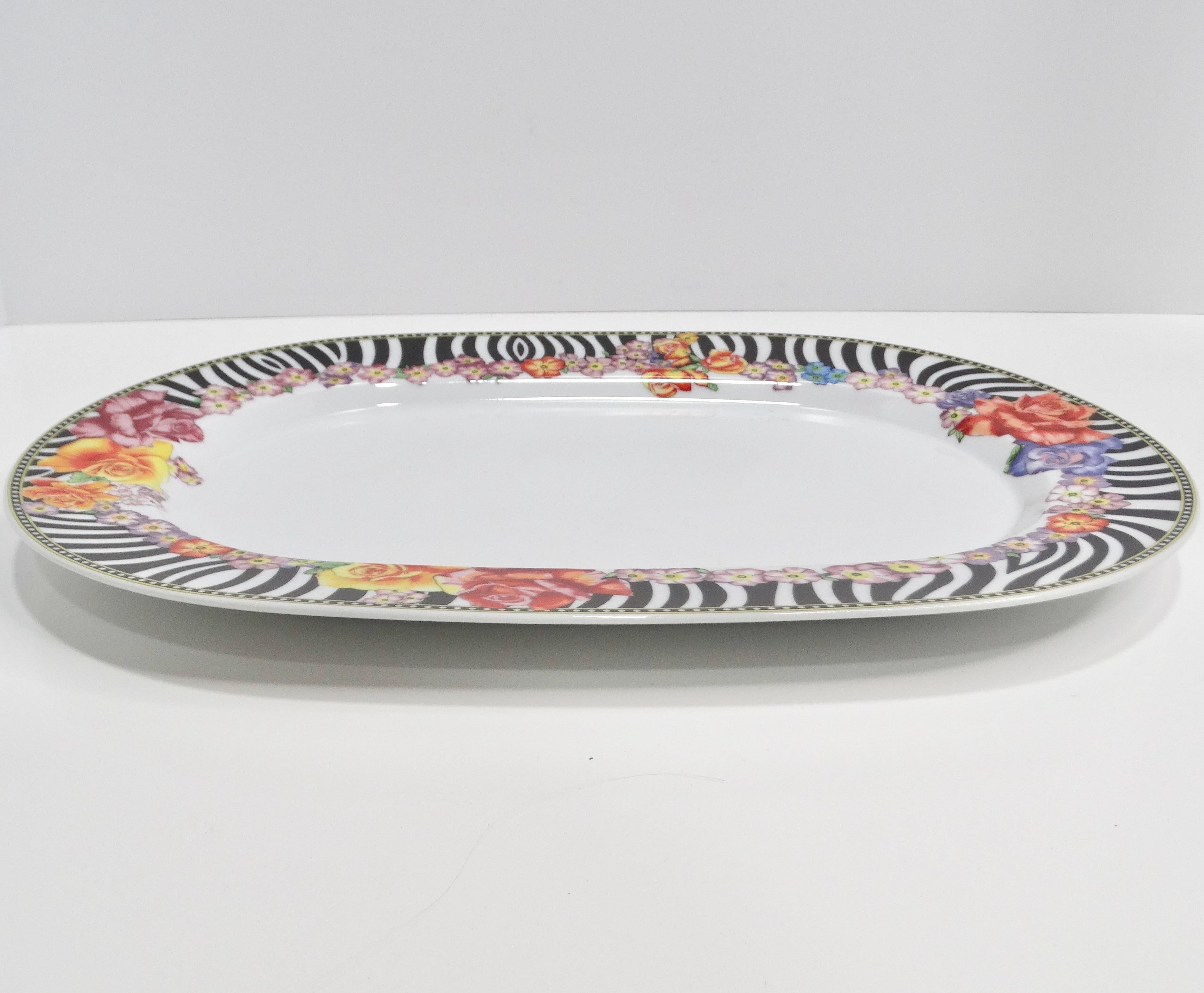 Versace Rosenthal 1990s Porcelain Oval Serving Platter For Sale 3