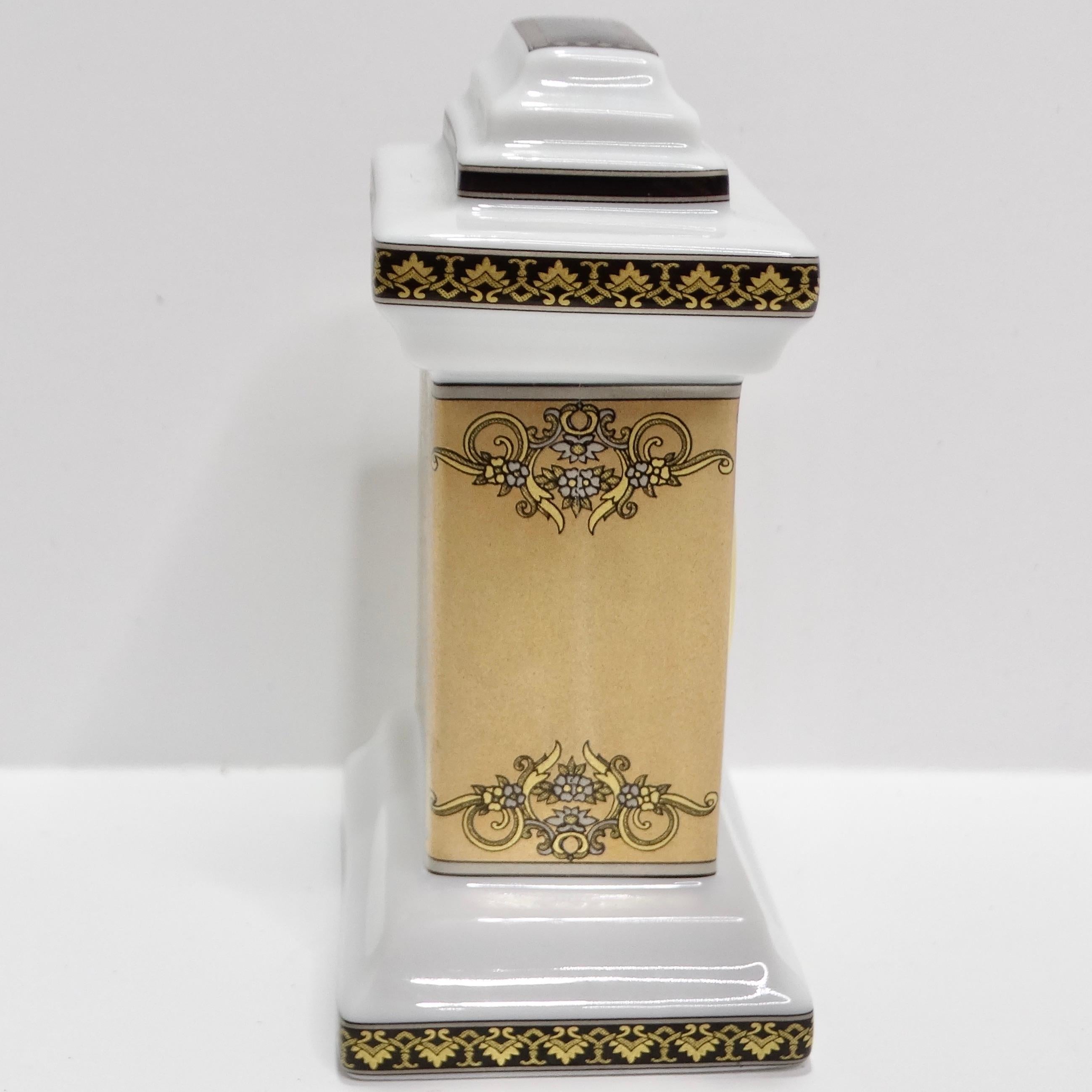 Versace Rosenthal 1990s Porcelain Table Clock For Sale 1