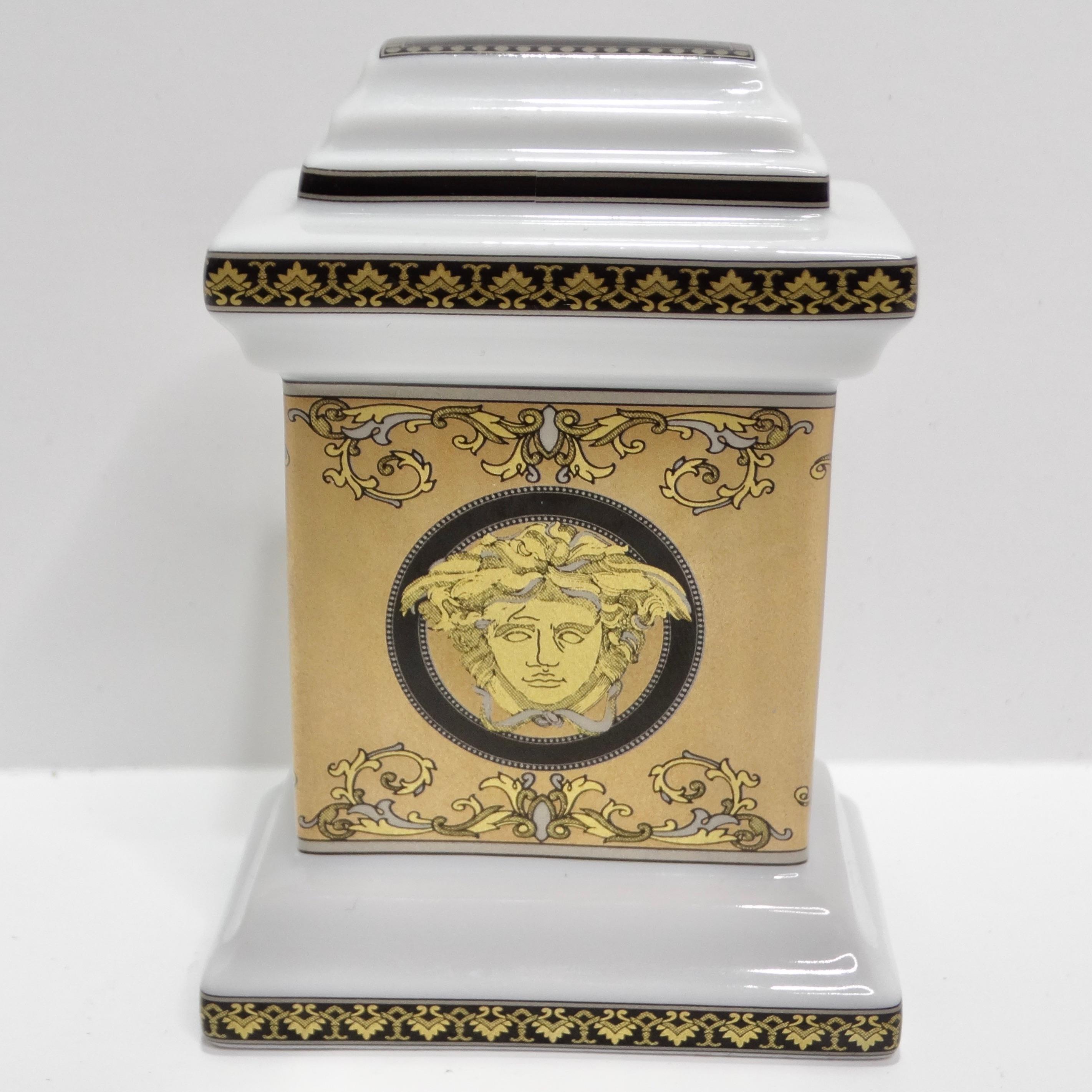 Versace Rosenthal 1990s Porcelain Table Clock For Sale 2