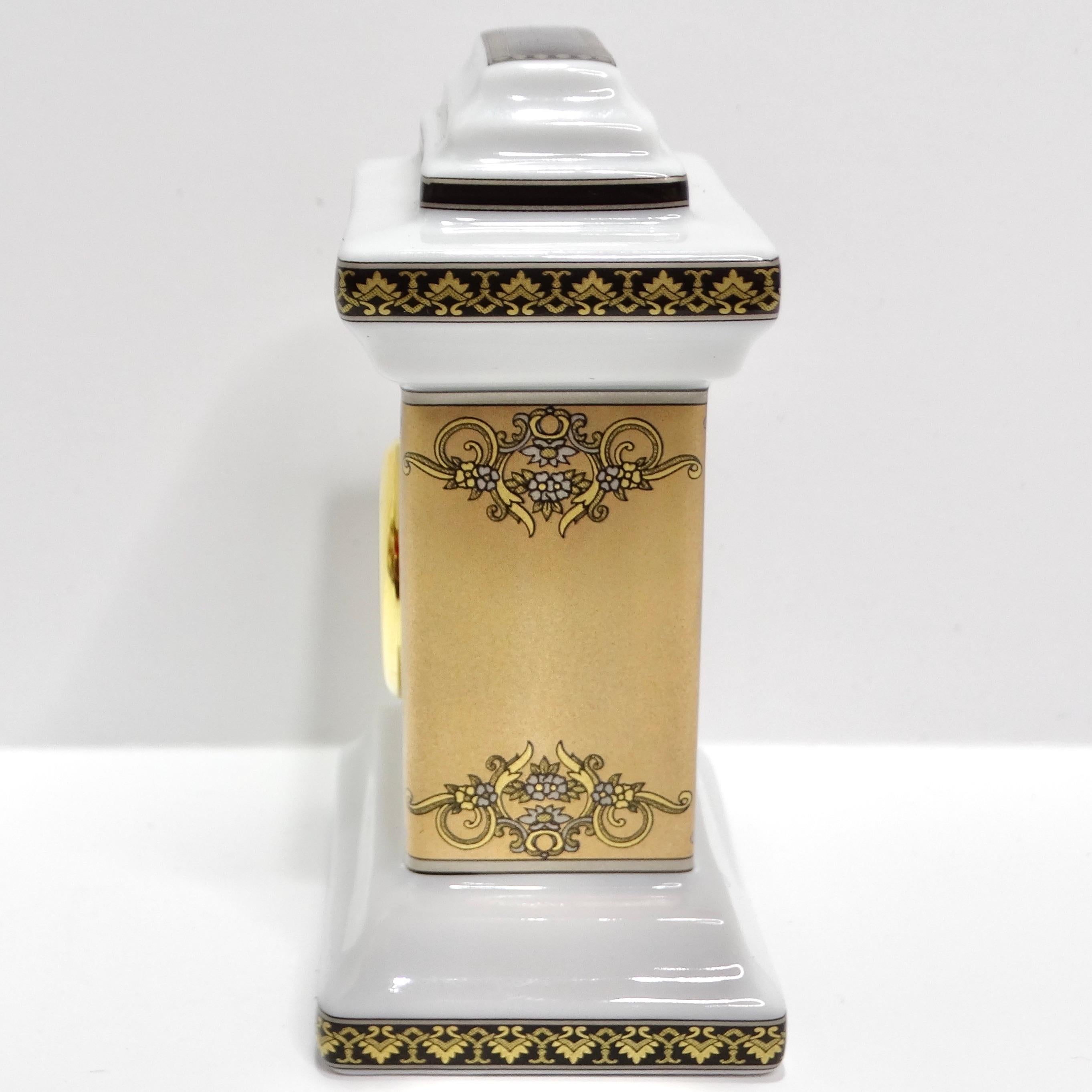 Versace Rosenthal 1990s Porcelain Table Clock For Sale 3