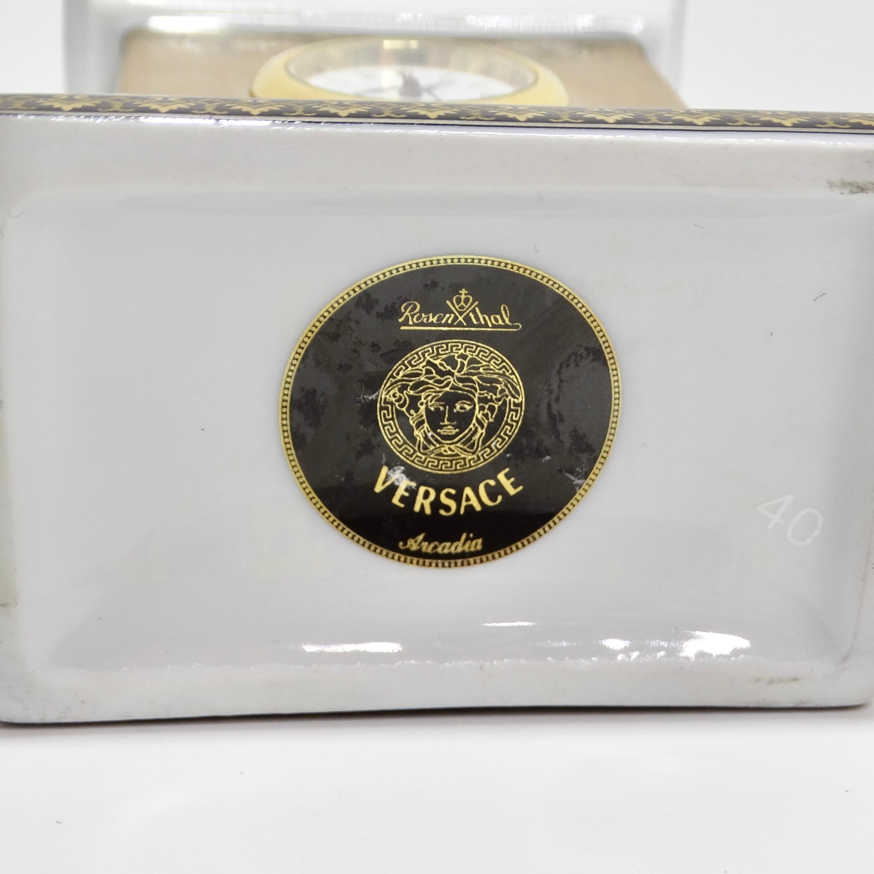 Versace Rosenthal 1990s Porcelain Table Clock For Sale 4