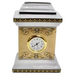 Vintage Versace Rosenthal 1990s Porcelain Table Clock