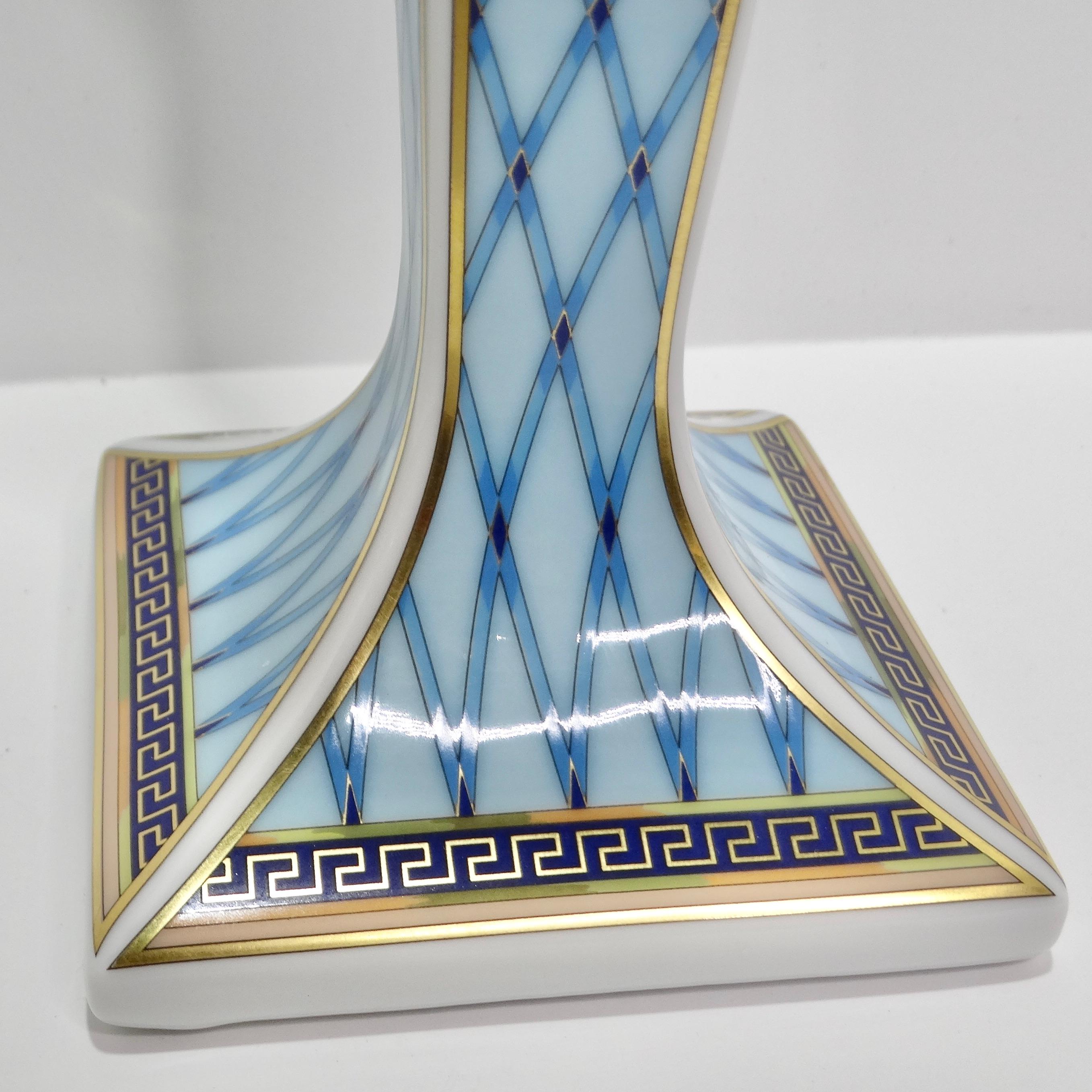 Women's or Men's Versace Rosenthal 1990s Russian Dream Porcelain Candle Holder  For Sale