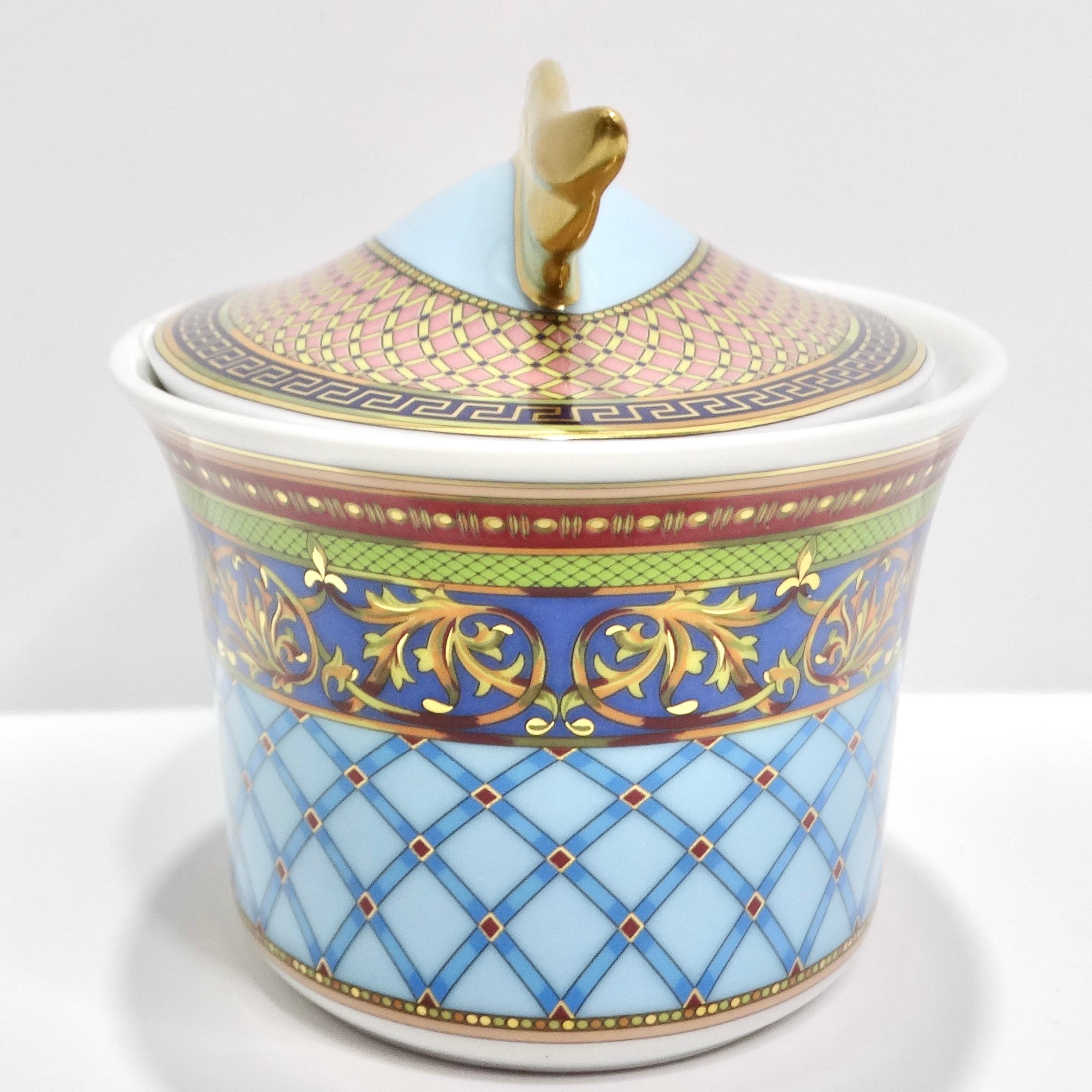 Women's or Men's Versace Rosenthal 1990s Russian Dream Porcelain Sugar Bowl For Sale