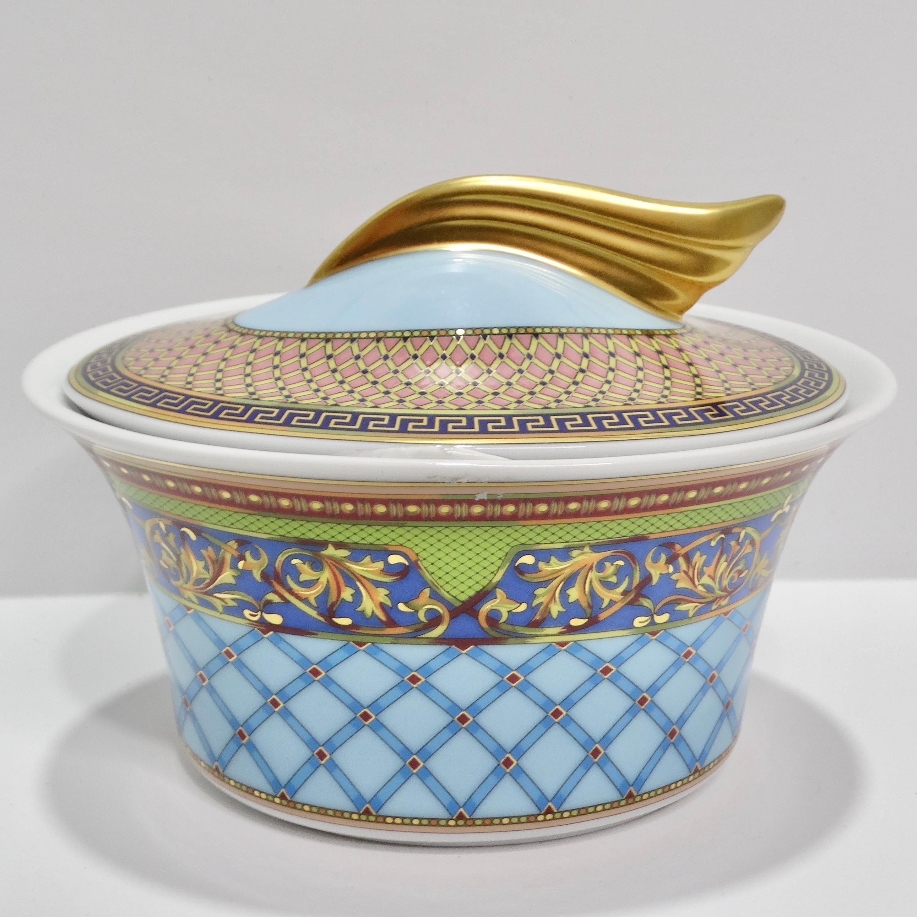 Versace Rosenthal 1990s Russian Dream Porcelain Sugar Bowl For Sale 1