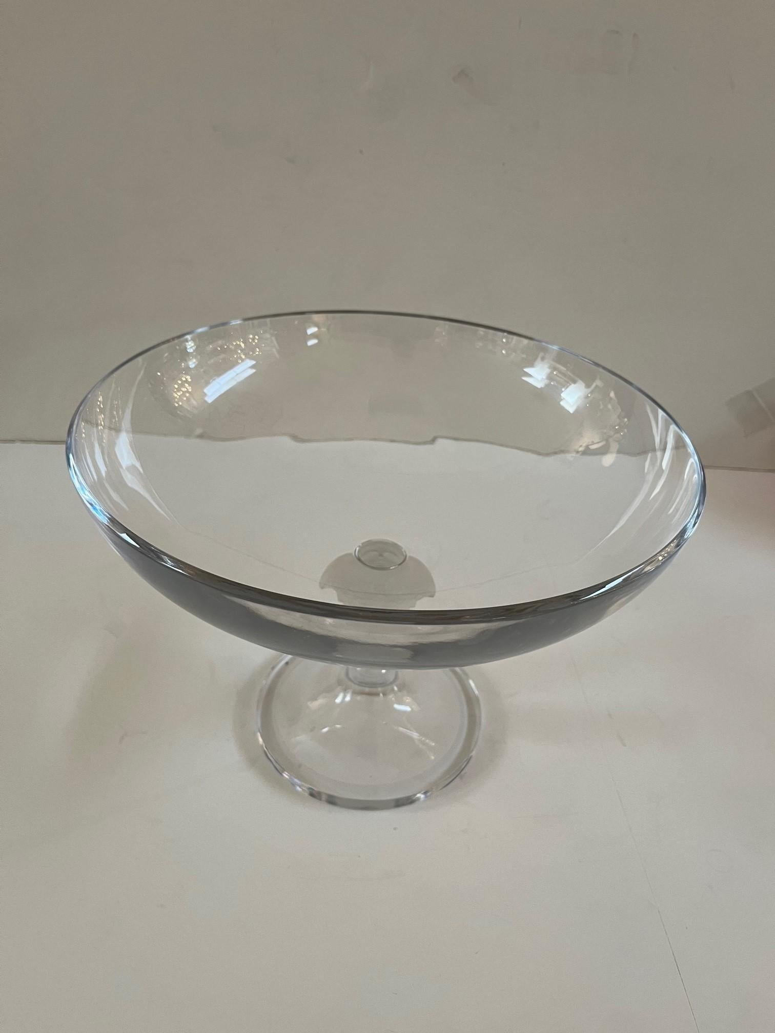 Versace Rosenthal Crystal Lumiere Medusa Footed Bowl For Sale 6