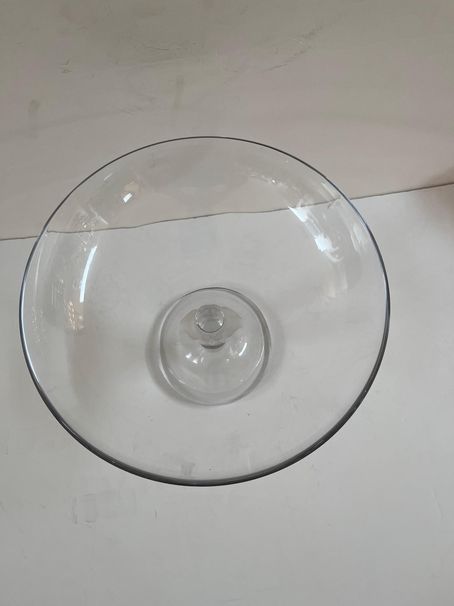 Frosted Versace Rosenthal Crystal Lumiere Medusa Footed Bowl For Sale