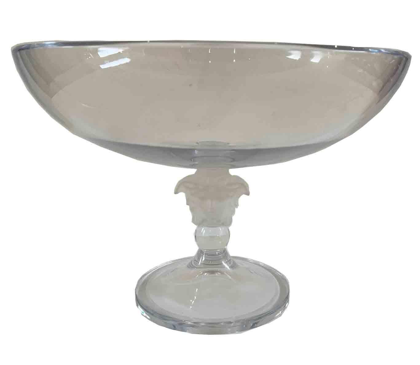 Versace Rosenthal Crystal Lumiere Medusa Footed Bowl For Sale 1