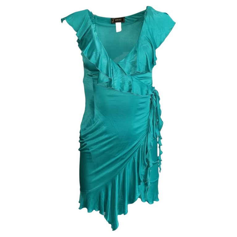 Versace ruffle dress, SS 2004 For Sale at 1stDibs