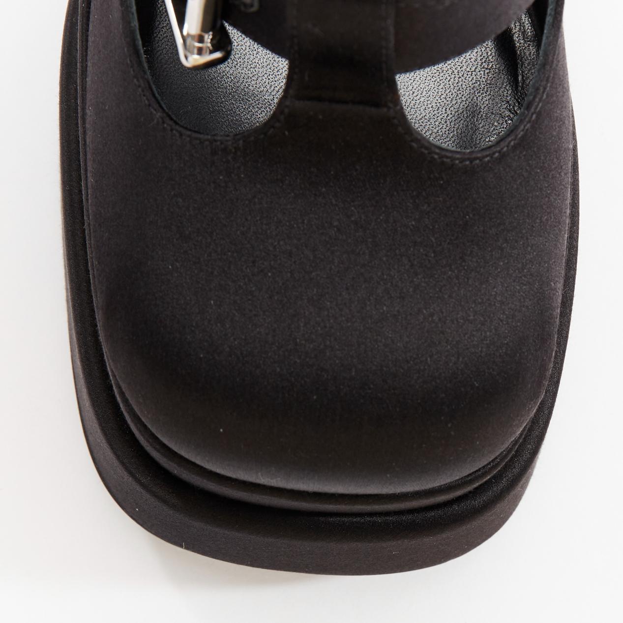 VERSACE Runway Aevitas 155 noir satin bondage boucle double plateforme EU38 Pour femmes en vente