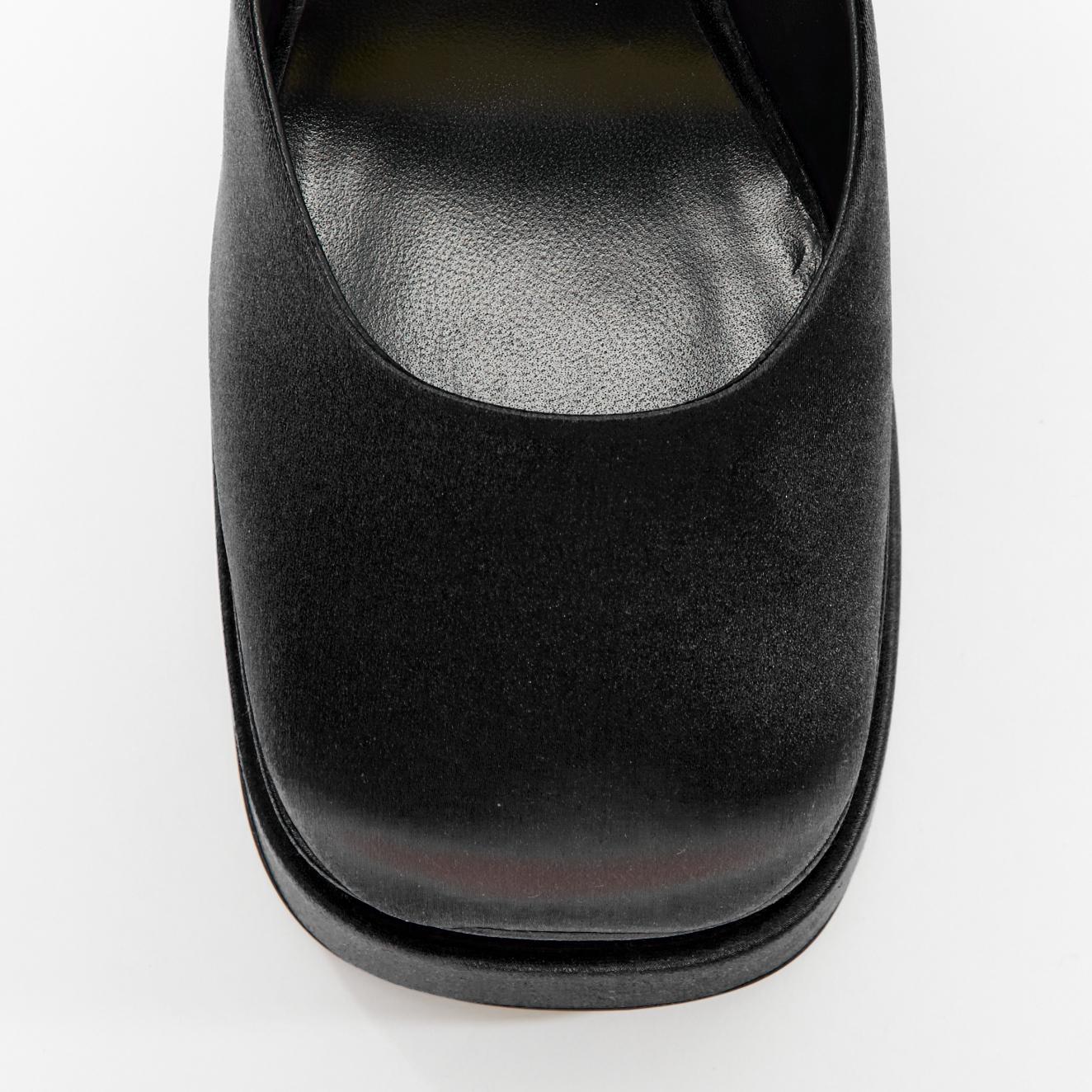 VERSACE Runway Aevitas 155 black satin gold crystal Medusa double platform EU39 For Sale 1
