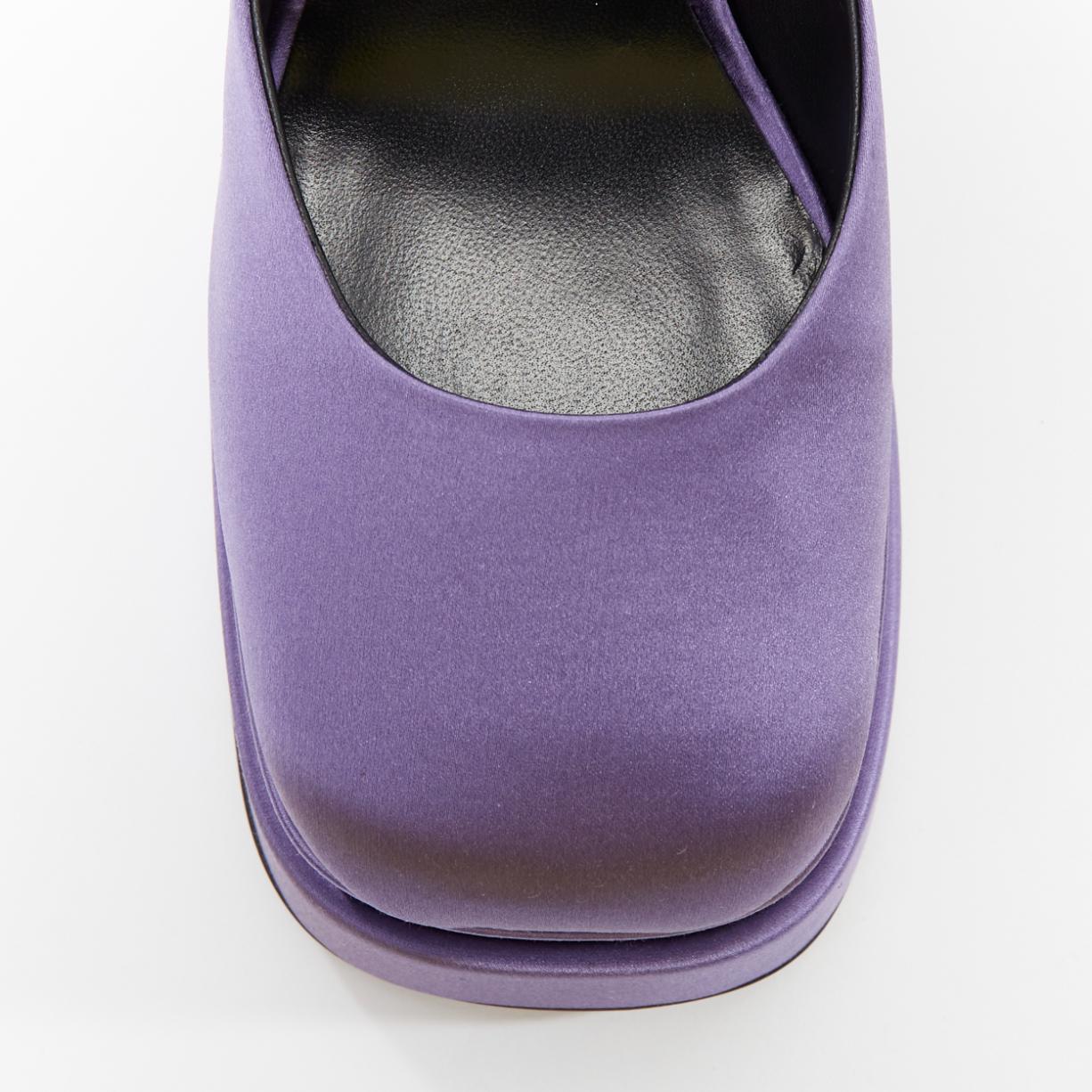 VERSACE Runway Aevitas 155 lilac purple satin gold crystal Medusa platform EU39 For Sale 1