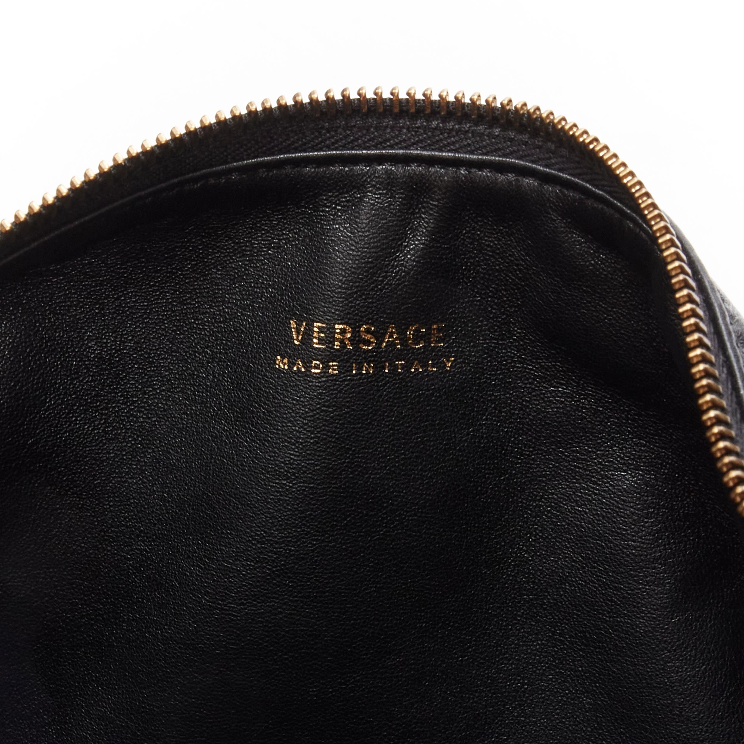 VERSACE Runway black medusa lamb leather gold tone chain hobo top handle bag For Sale 4