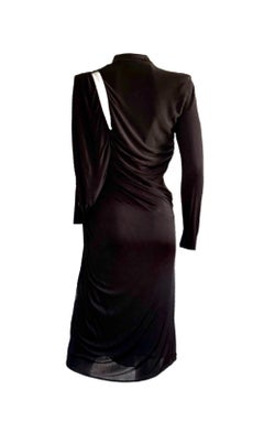 VERSACE Runway FW 2013 Black Cutout Cocktail Bondage Dress Vinyl Leather Collar