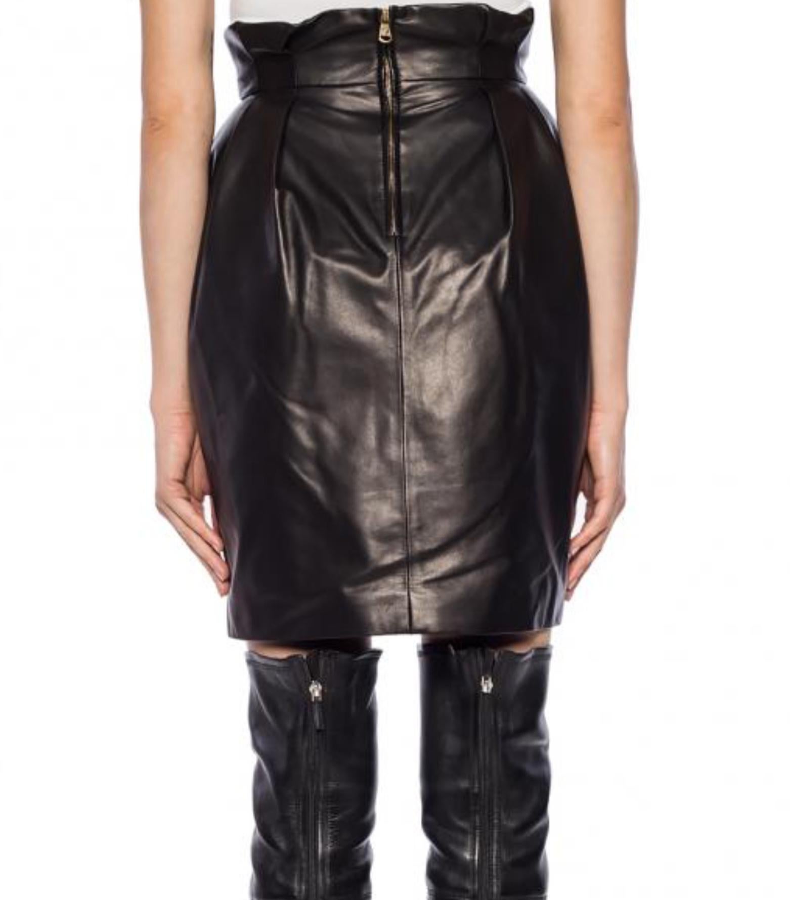 versace leather skirt