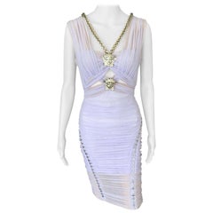 Versace Runway Medusa Verschönertes:: halbdurchsichtiges Kleid mit Ausschnitt