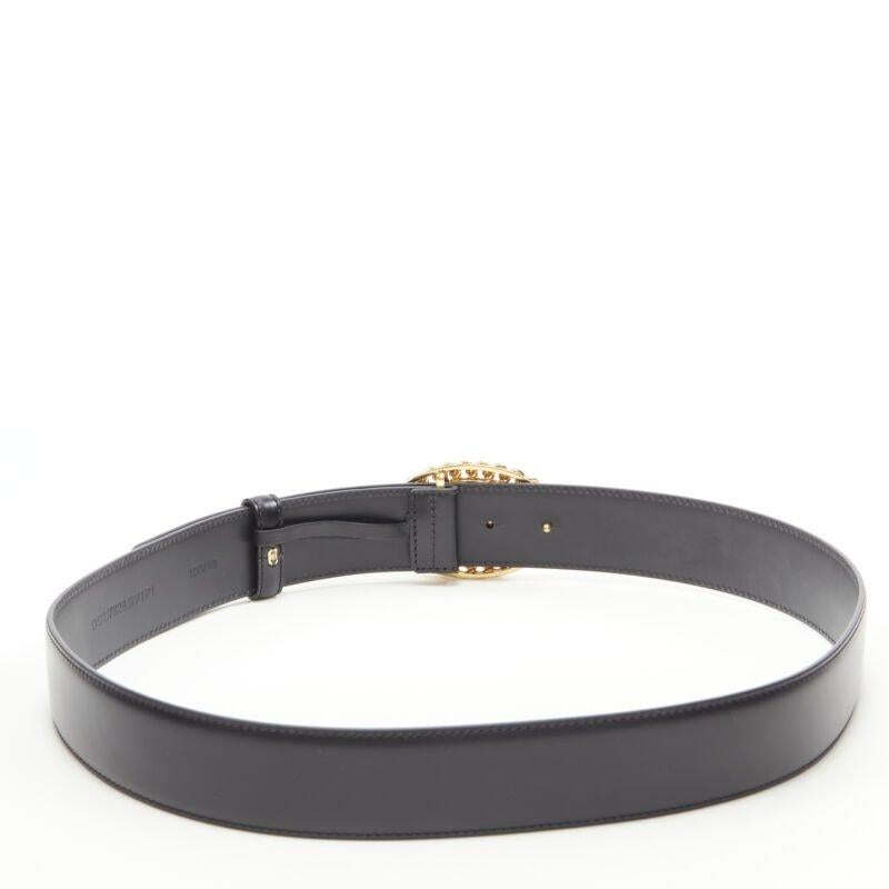 VERSACE Runway Medusa gold chain silver buckle black belt 100cm 38-42