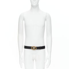 VERSACE Runway Medusa gold chain silver buckle leather belt 100cm 38-42"