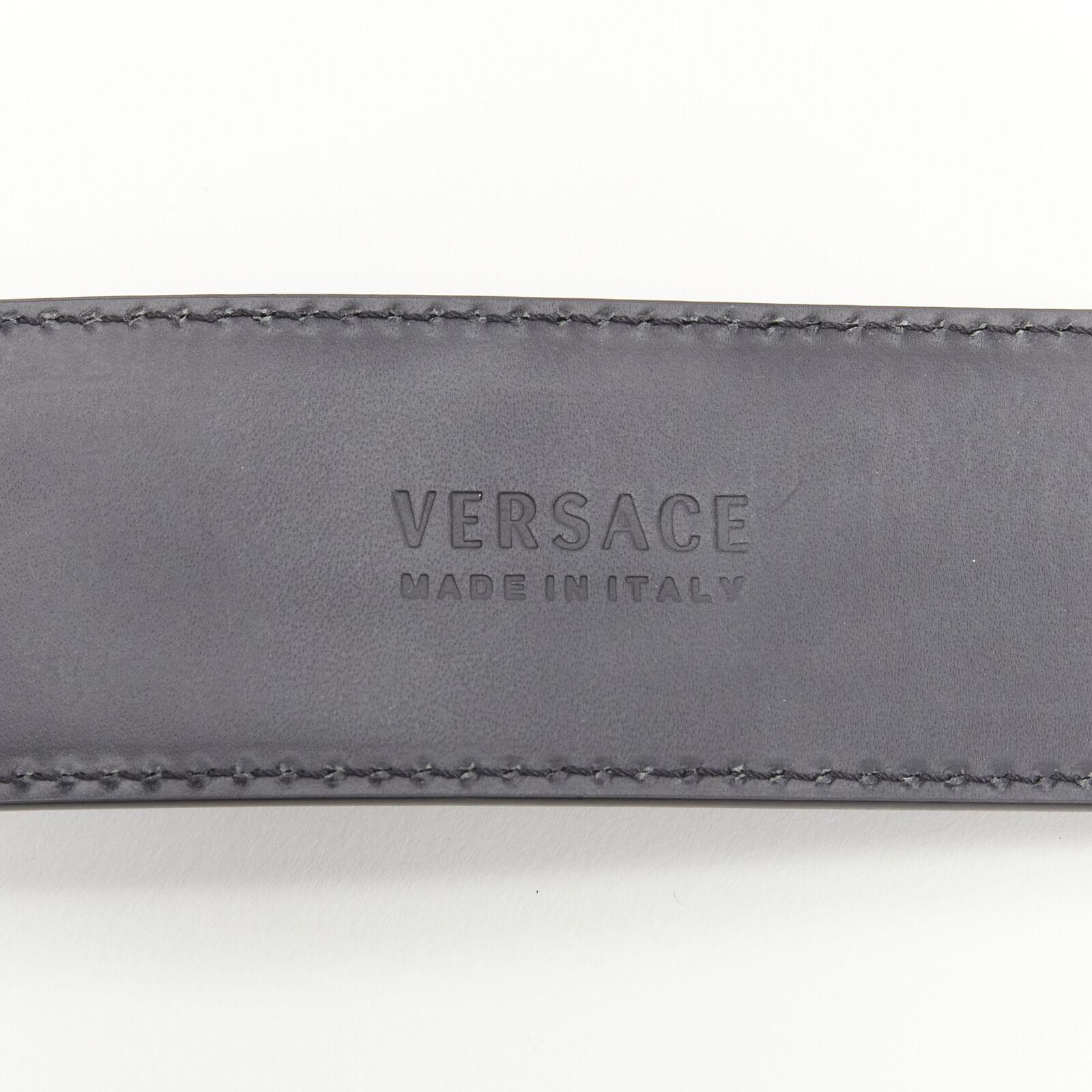 VERSACE Runway Medusa gold chain silver buckle leather belt 100cm 38-42