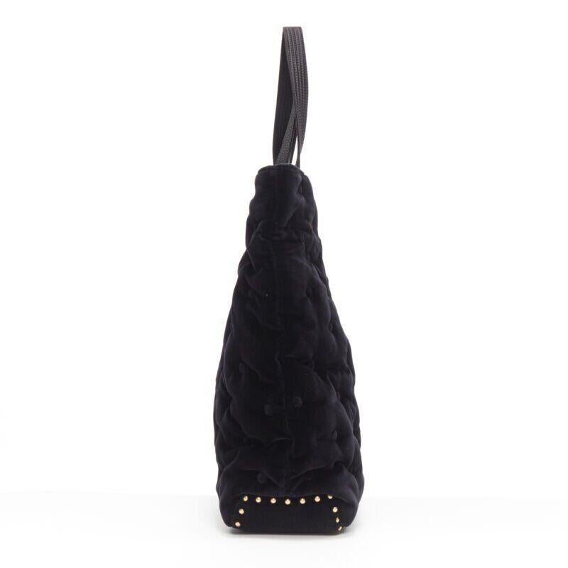 Women's VERSACE Runway Pillow Talk black velvet quilted foldover clutch tote bag For Sale