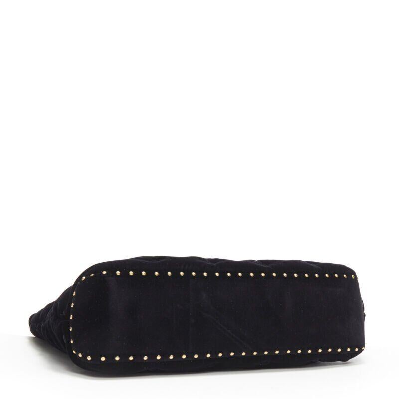 VERSACE Runway Pillow Talk black velvet quilted foldover clutch tote bag For Sale 2