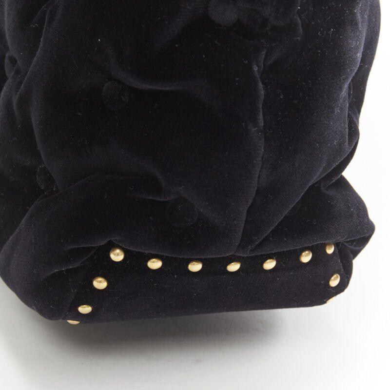 VERSACE Runway Pillow Talk black velvet quilted foldover clutch tote bag For Sale 4