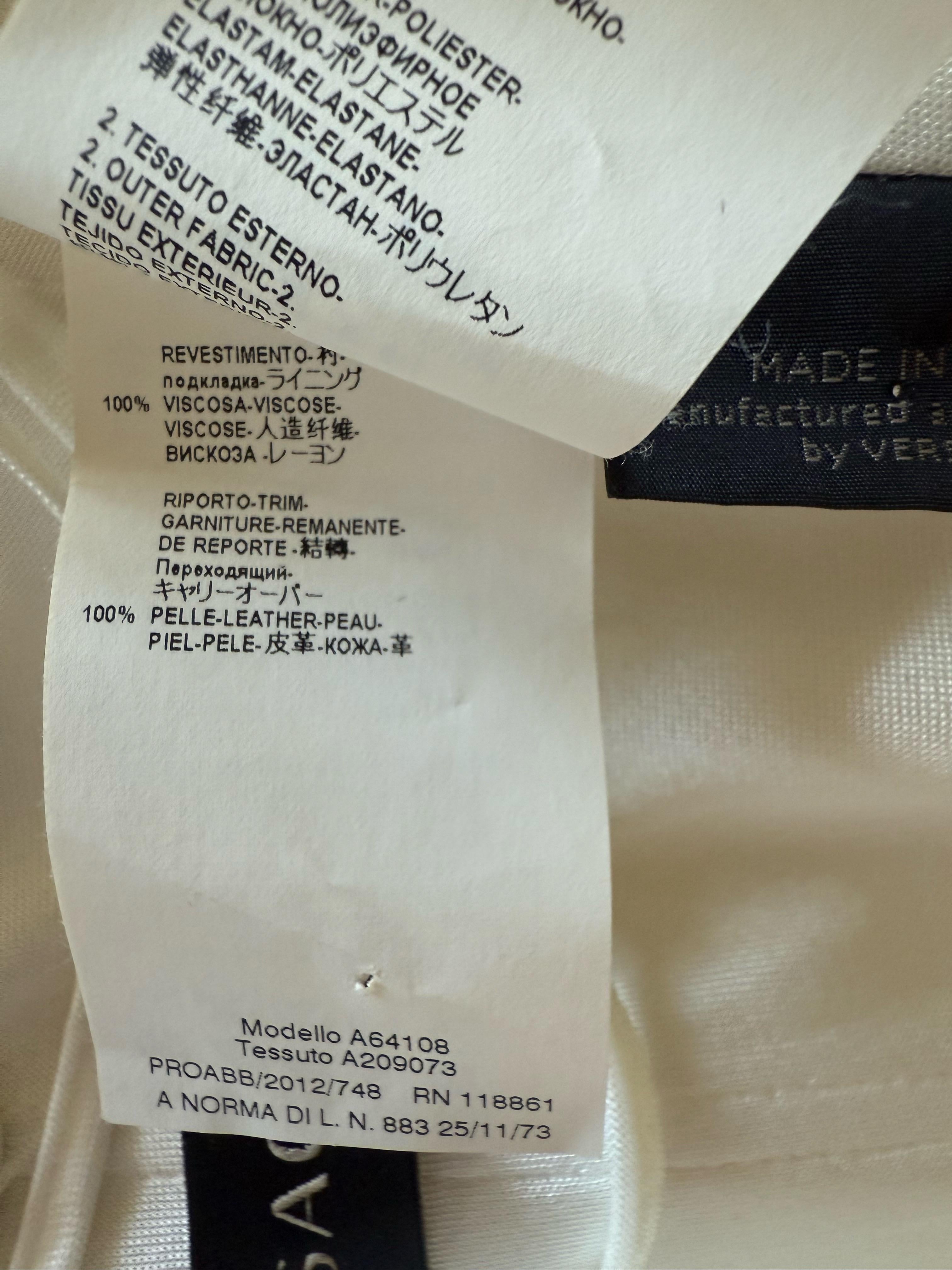 VERSACE Runway S/S 2012 Stud & Leather Embellished Off-White Mini Dress For Sale 13