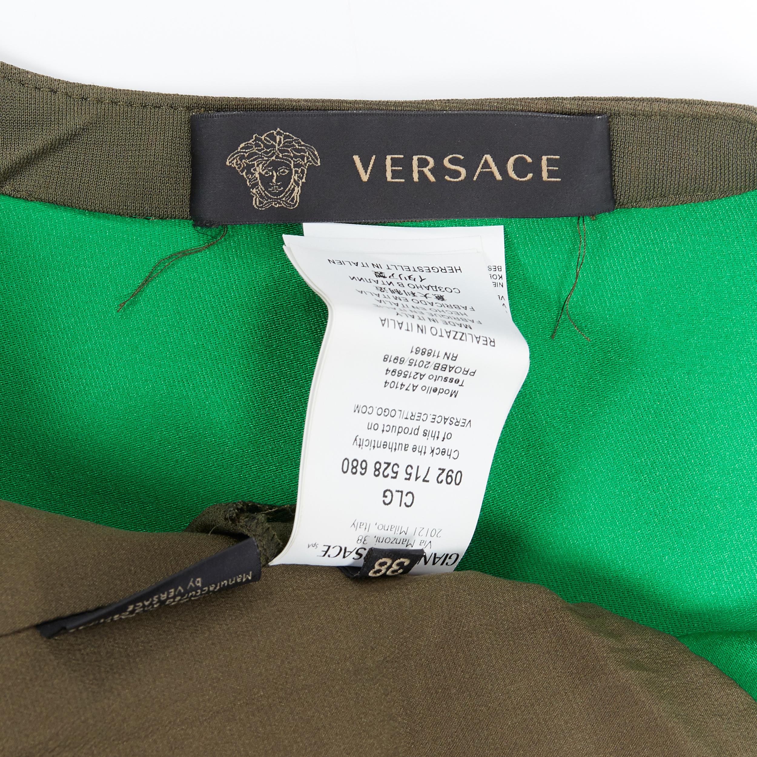 VERSACE Runway SS17 polyester silk Medusa buckle belt waist cropped bomber IT38 3