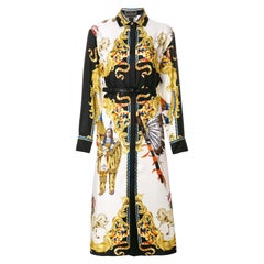 Versace Runway Tribute Collection Native American - Robe en soie à manches longues Taille 38