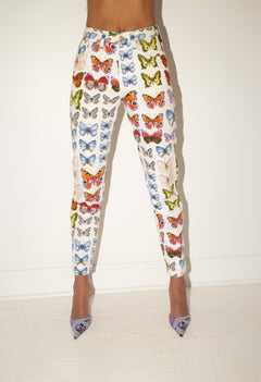 Versace S/S 1995 Iconic Rainbow Butterfly Print Jeans