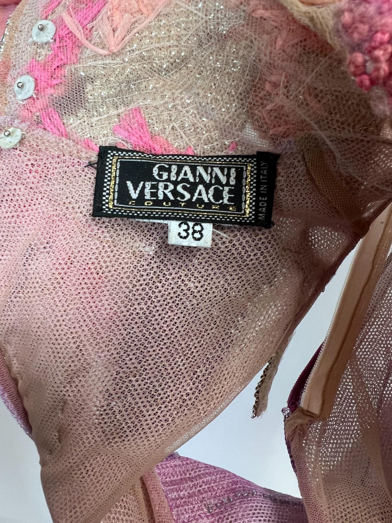 Versace S/S 1999 Runway Finale Orchid Gown Size 38 NWT For Sale 1