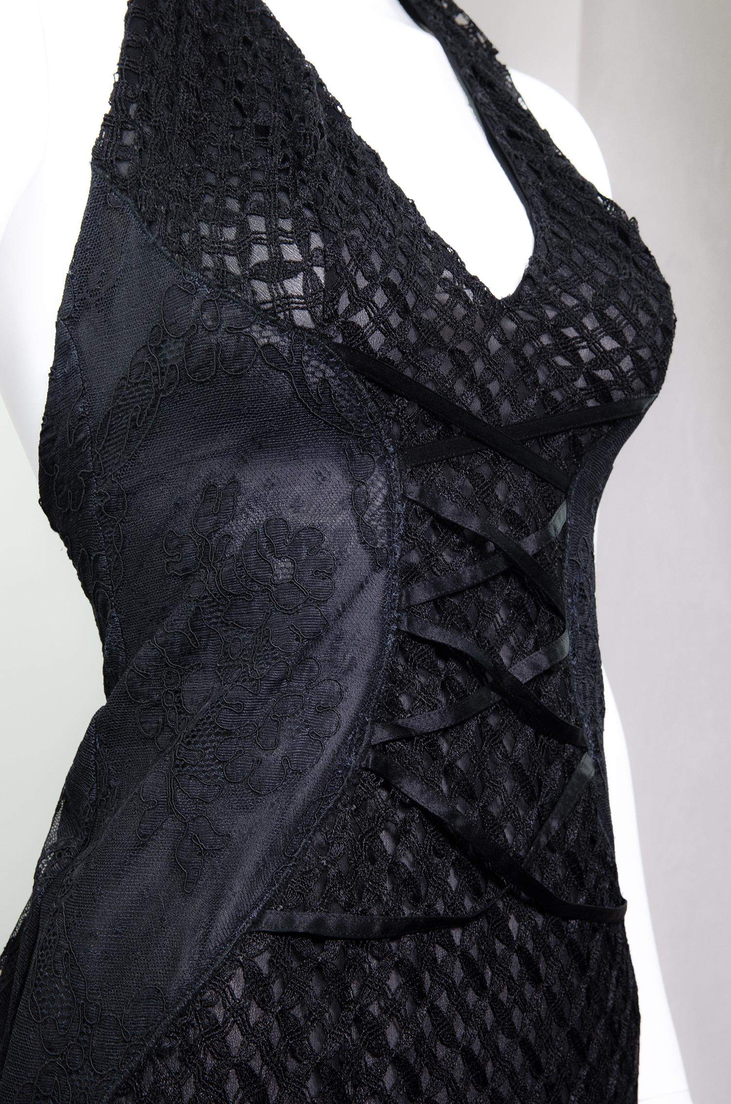 VERSACE S/S 2002 Vintage Sheer Lace Knit Gown  For Sale 6