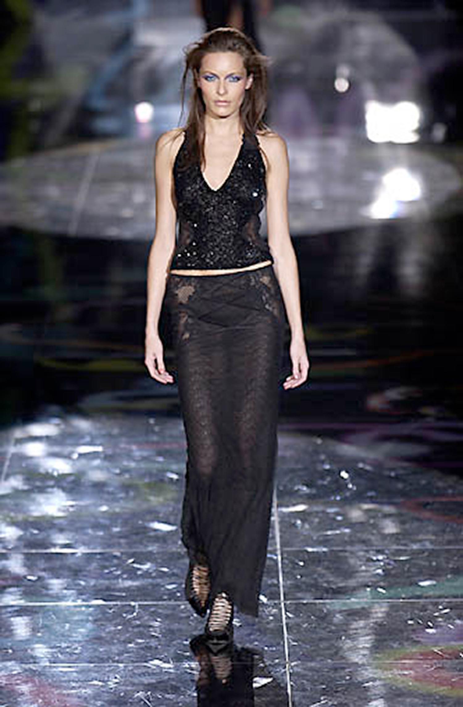 VERSACE S/S 2002 Vintage Sheer Lace Knit Gown  For Sale 8