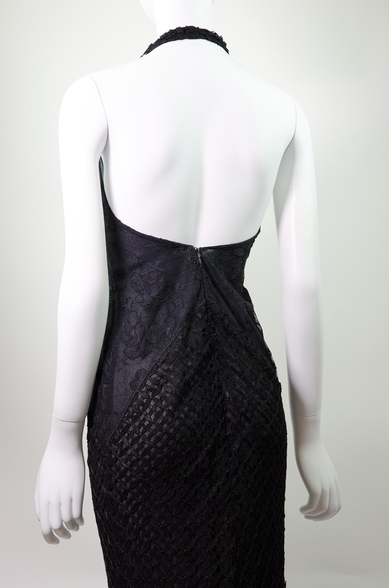 VERSACE S/S 2002 Vintage Sheer Lace Knit Gown  For Sale 2