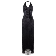 VERSACE S/S 2002 Vintage Sheer Lace Knit Gown 