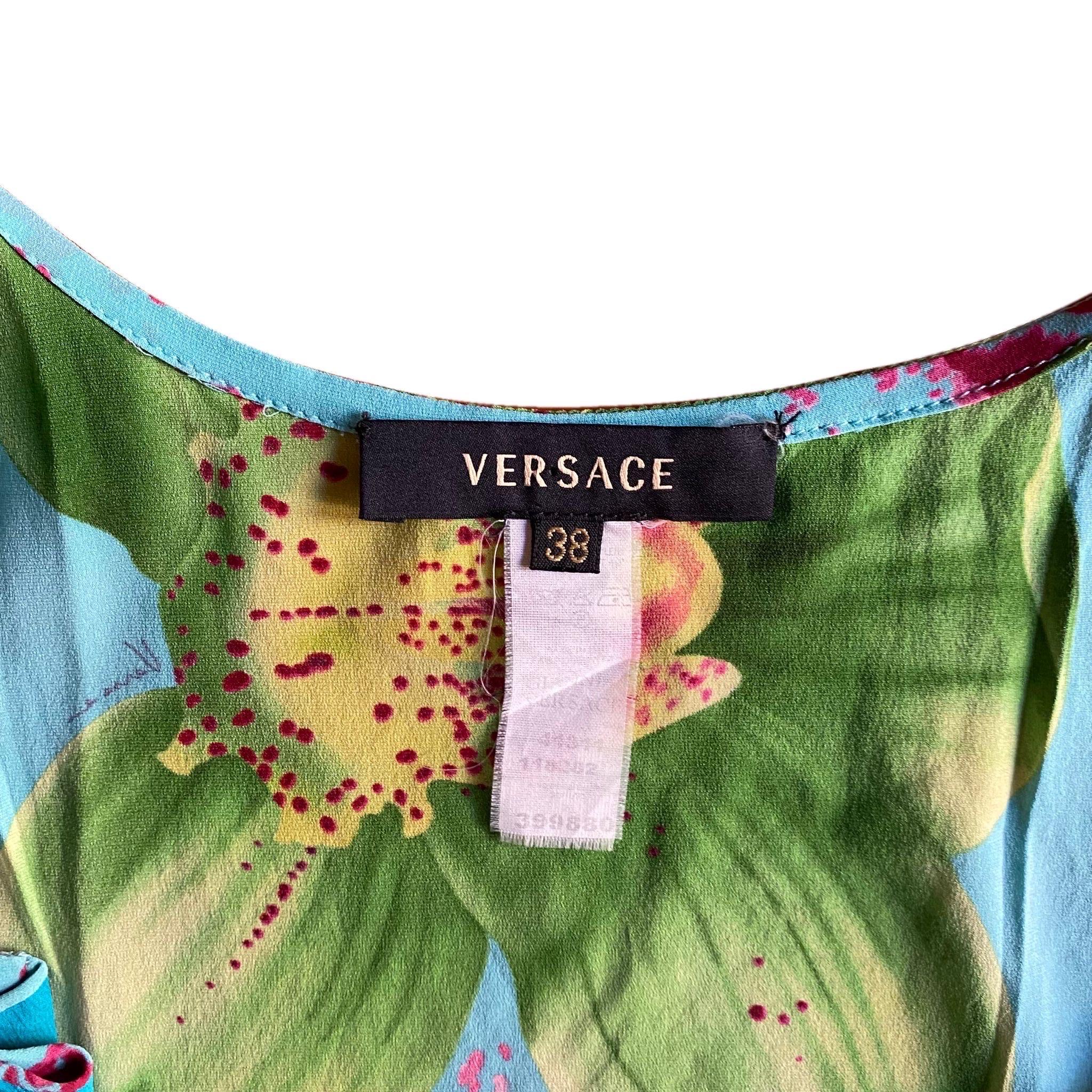 Versace S/S 2004 Lily clear Medusa top In Good Condition In Rome, IT