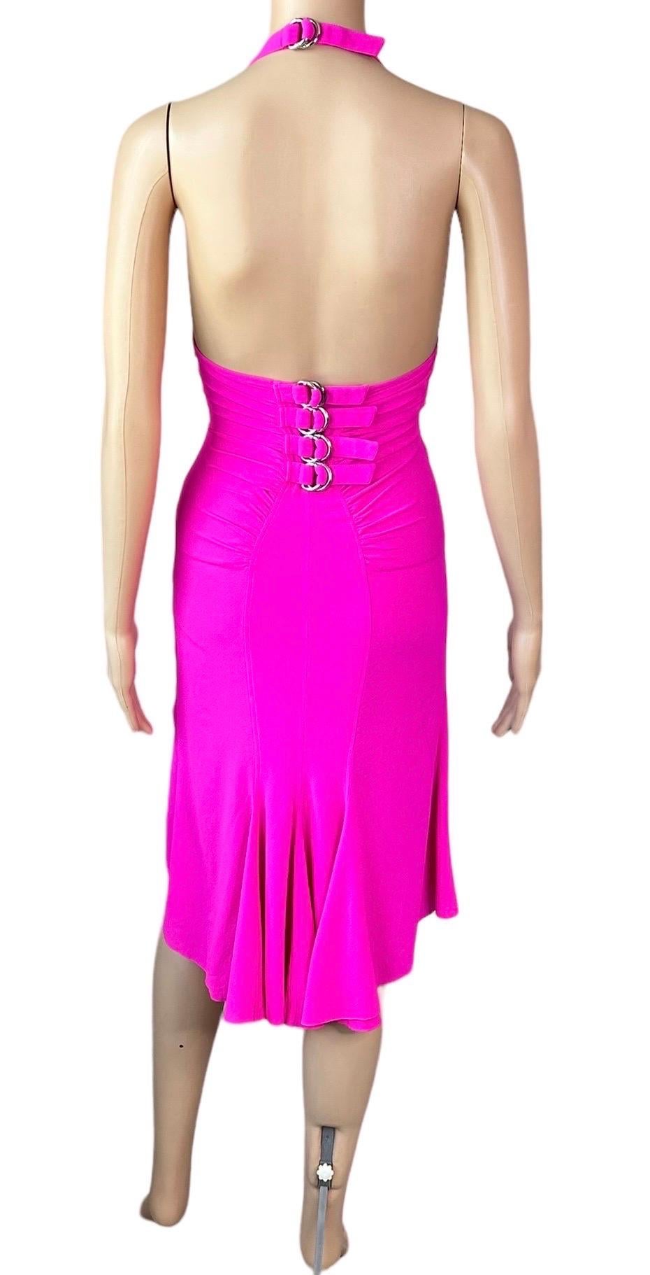buckled midi halter dress