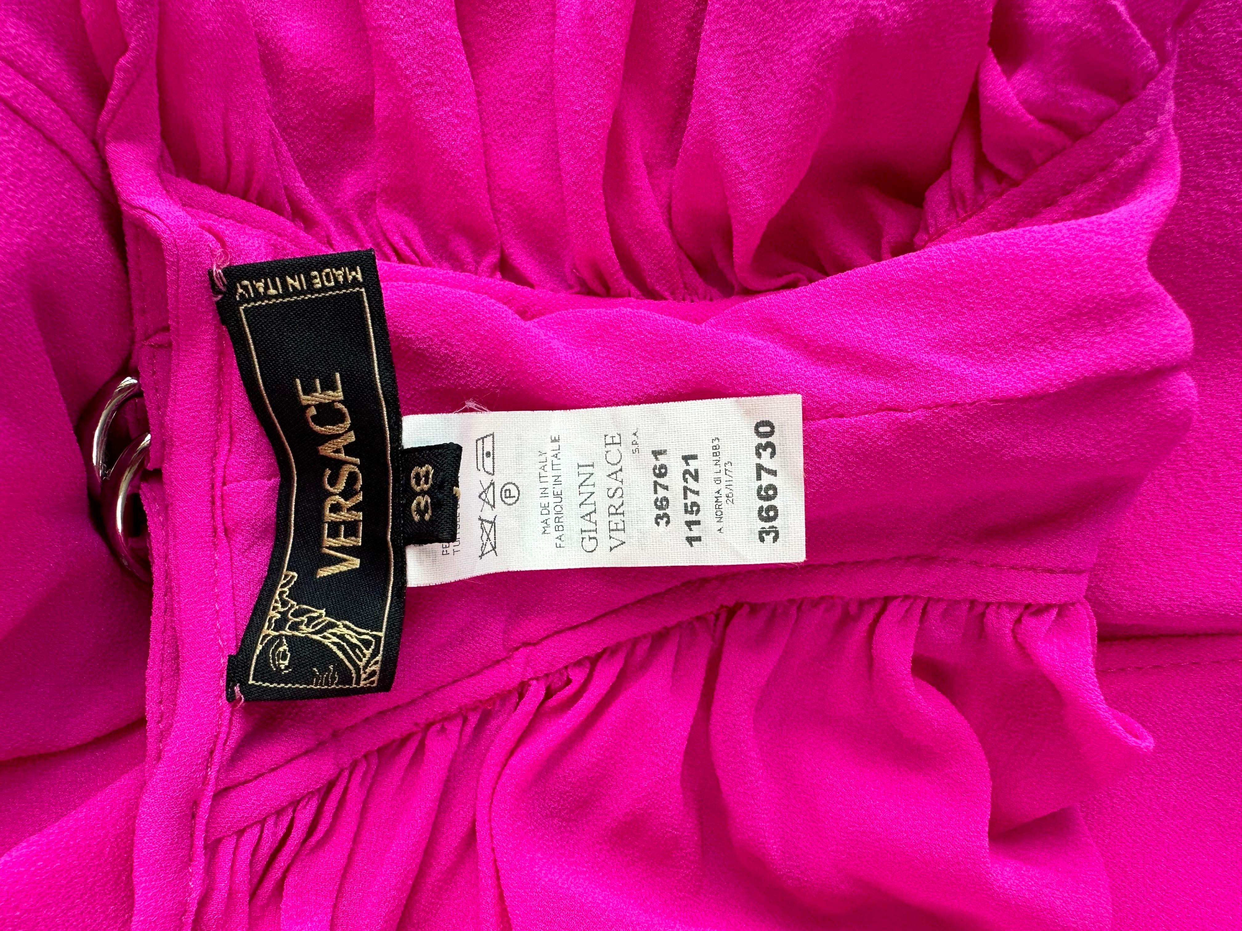 Versace S/S 2004 Plunging Neckline Buckled Backless Midi Dress 1